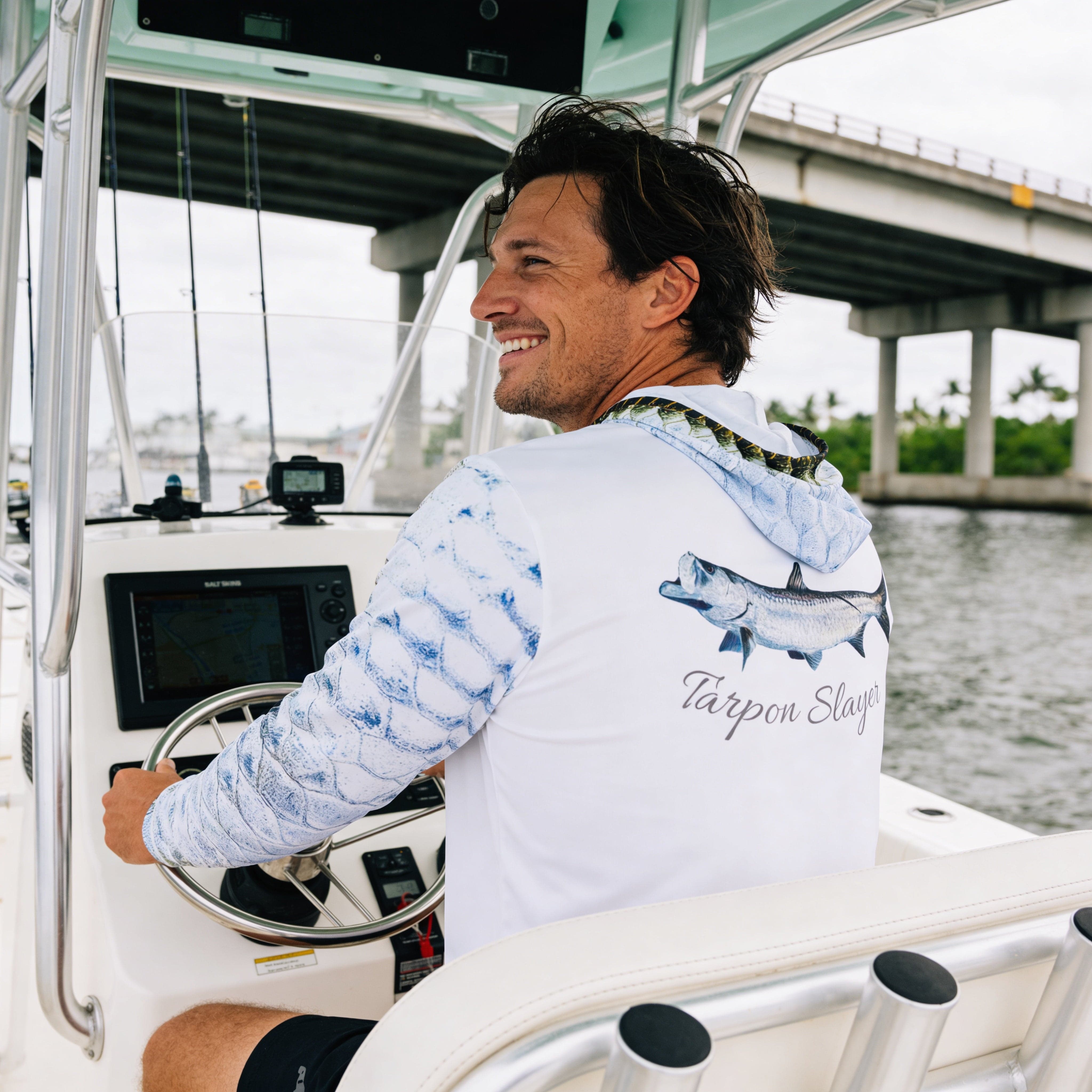 Salt Skins Men's Performance Hoodie Tarpon Slayer II Men's Ultimate Performance Long Sleeve Fishing Shirt