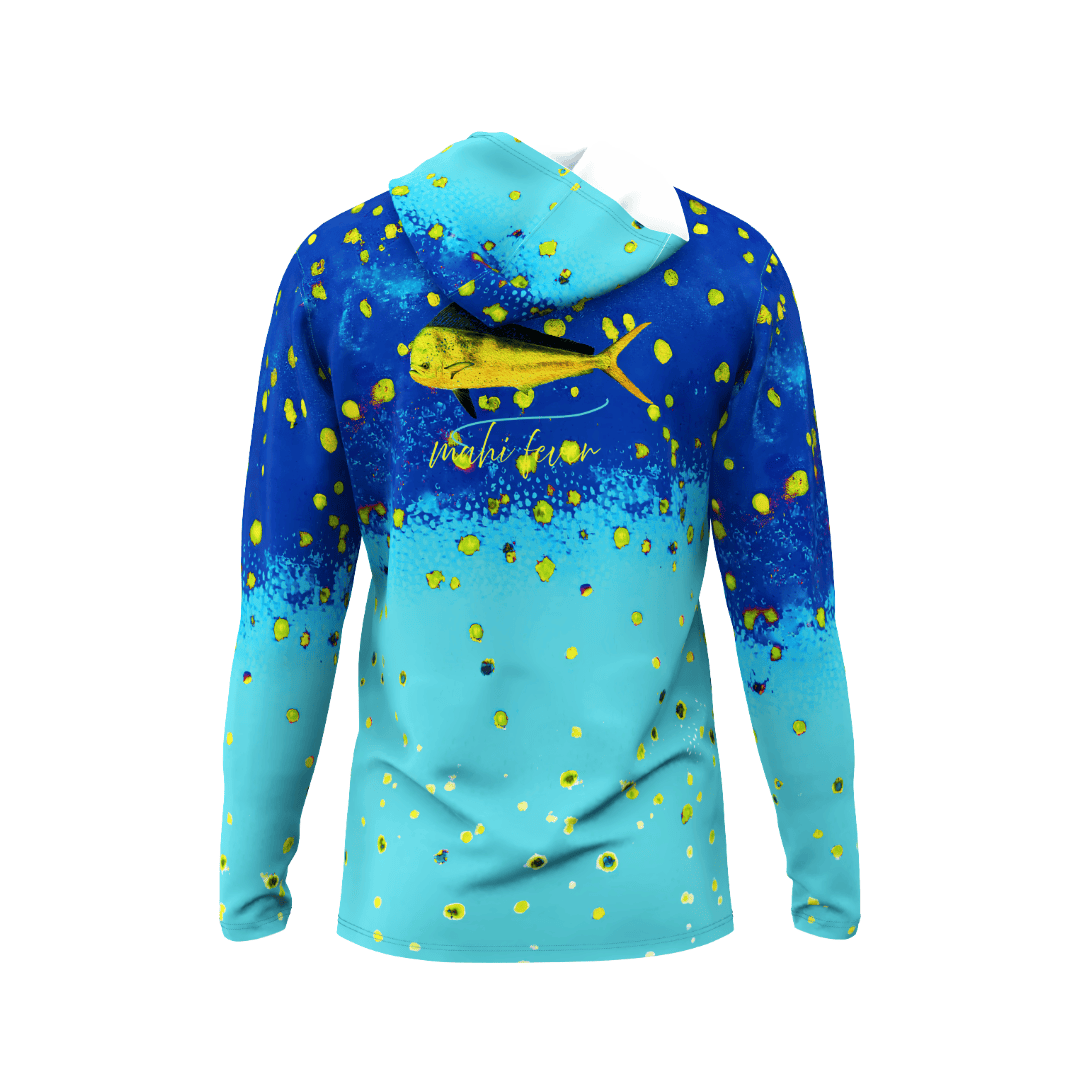 Salt Skins Men's Performance Hoodie Turquoise / S Mahi Blue Ice Men's Long Sleeve Performance Fishing Shirt (Copy)