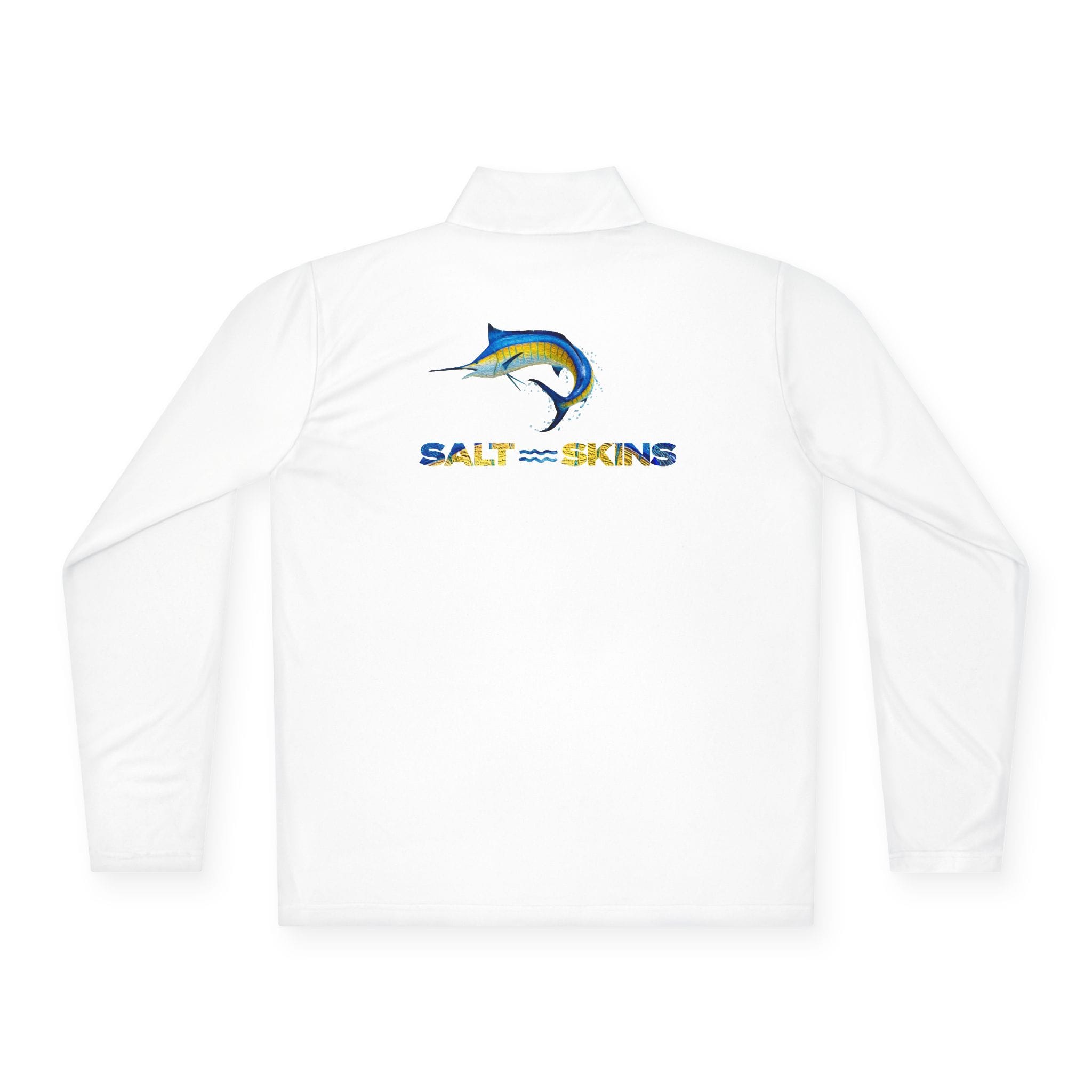 Salt Skins Men's Performance Hoodie White / XS Blue Marlin Quarter-Zip Lightweight Pullover