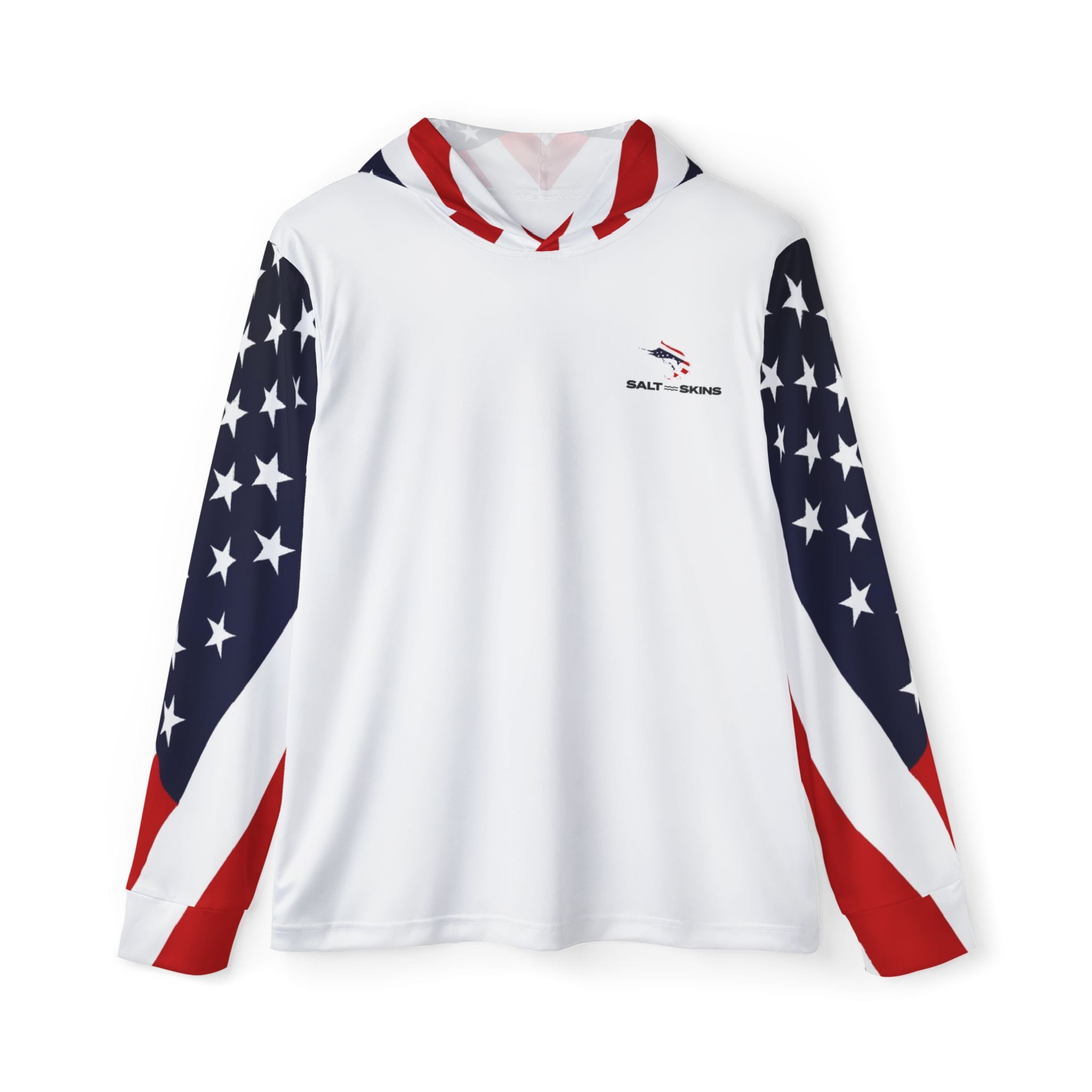 Salt Skins Men's Performance Hoodie XS / Red, White & Blue USA Marlin Men's Performance Hoodie - NEW