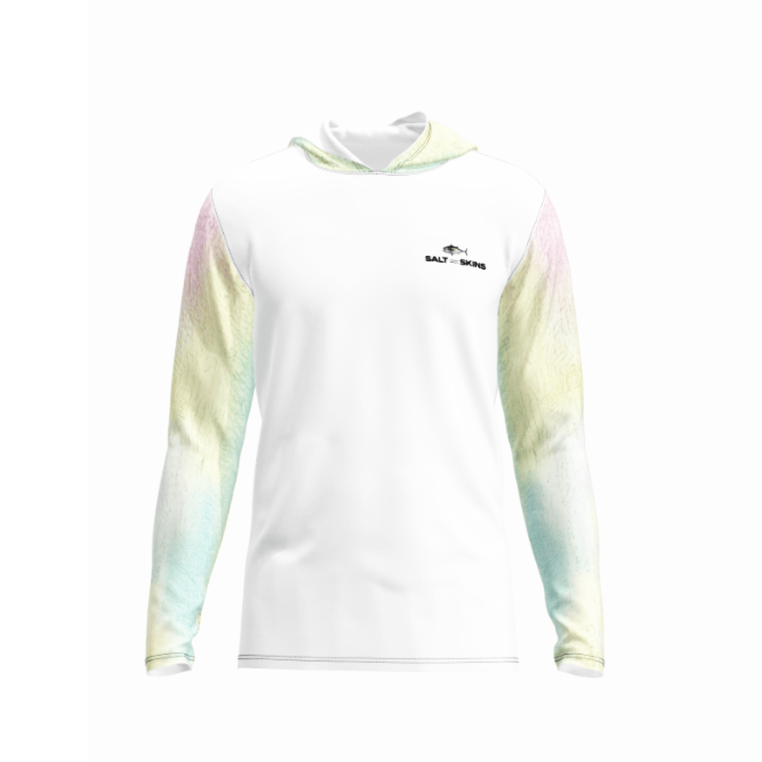 Salt Skins Men's Performance Hoodie Yellow Pink Gold / S Blackfin Tuna Men's Long Sleeve Performance Fishing Shirt