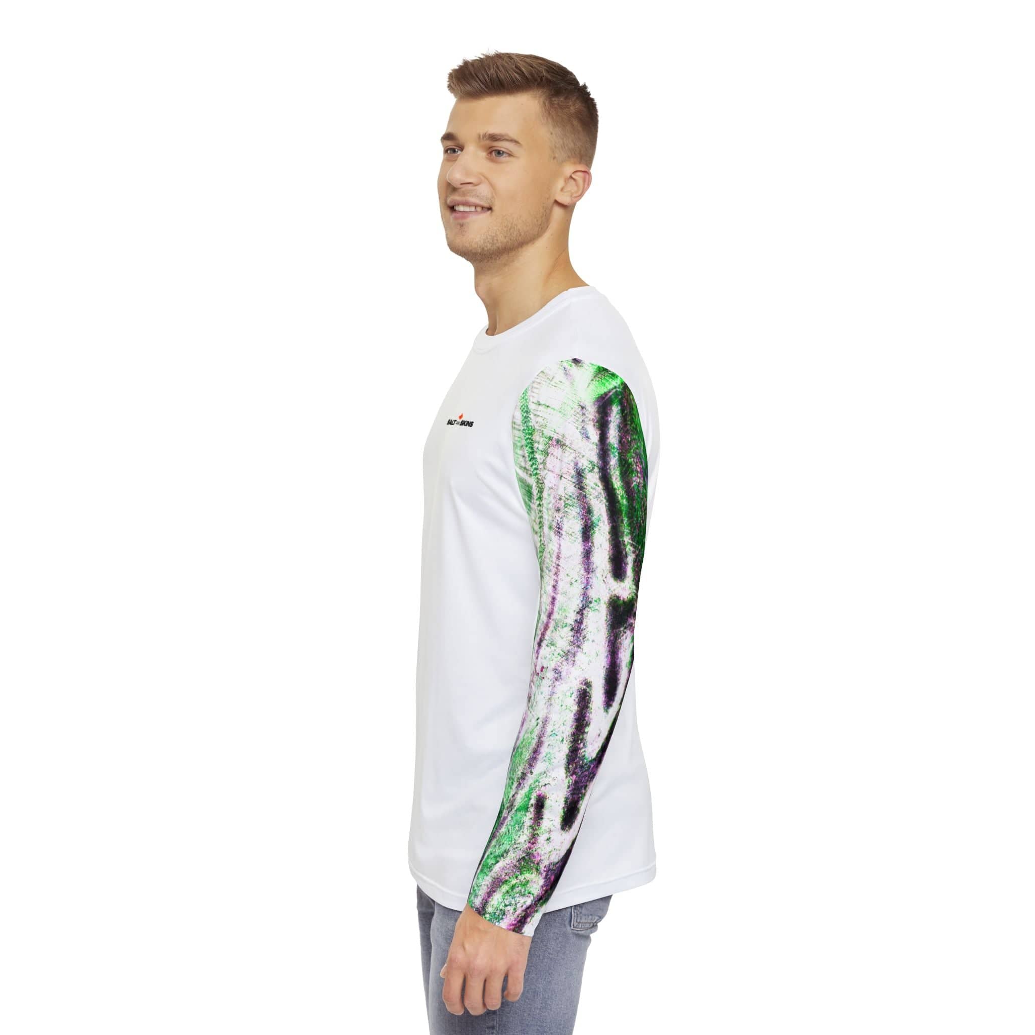Salt Skins Men's Performance Shirt Barracuda Long Sleeve Men's Shirt Fishing Performance Green