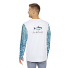 Salt Skins Men's Performance Shirt Live Bait Needed Long Sleeve Men's Fishing Shirt Steel Blue