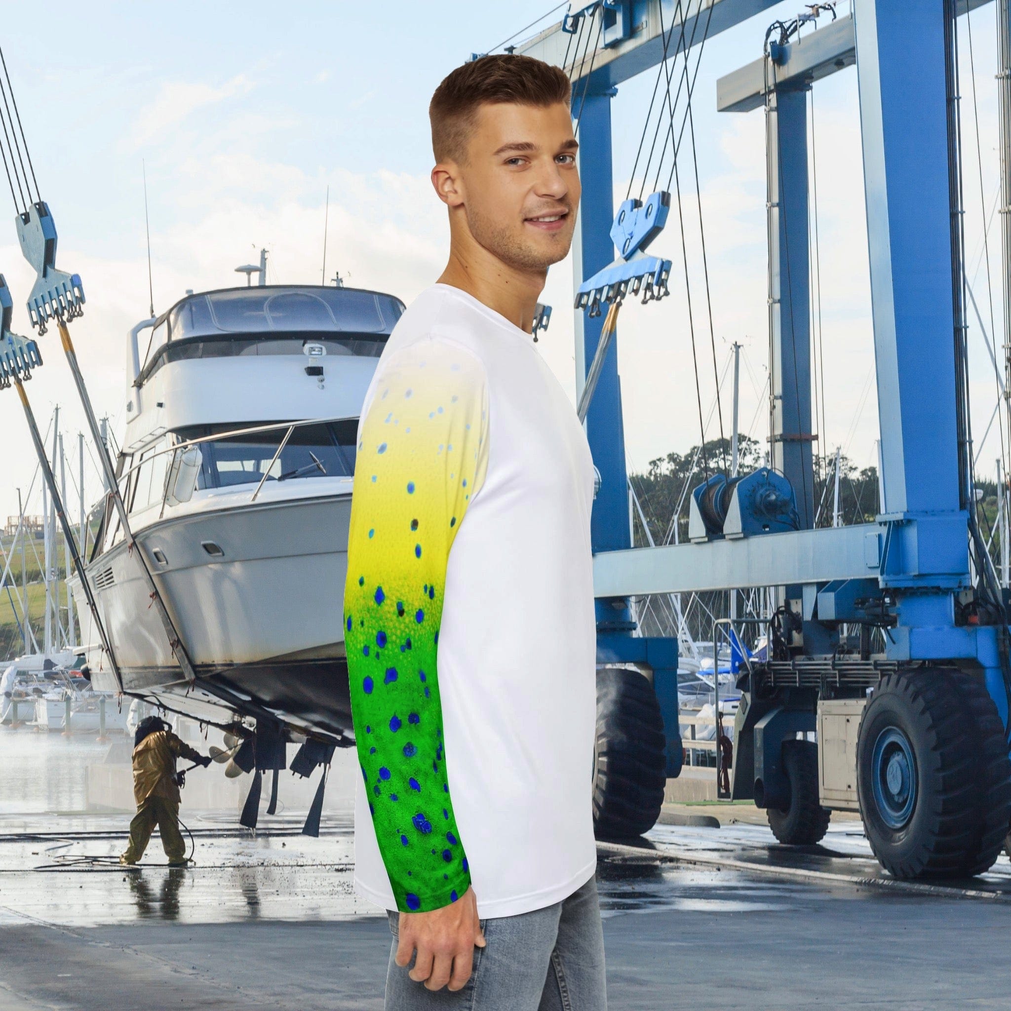 Salt Skins Men's Performance Shirt Mahi Long Sleeve Men's Shirt Fishing Performance Green