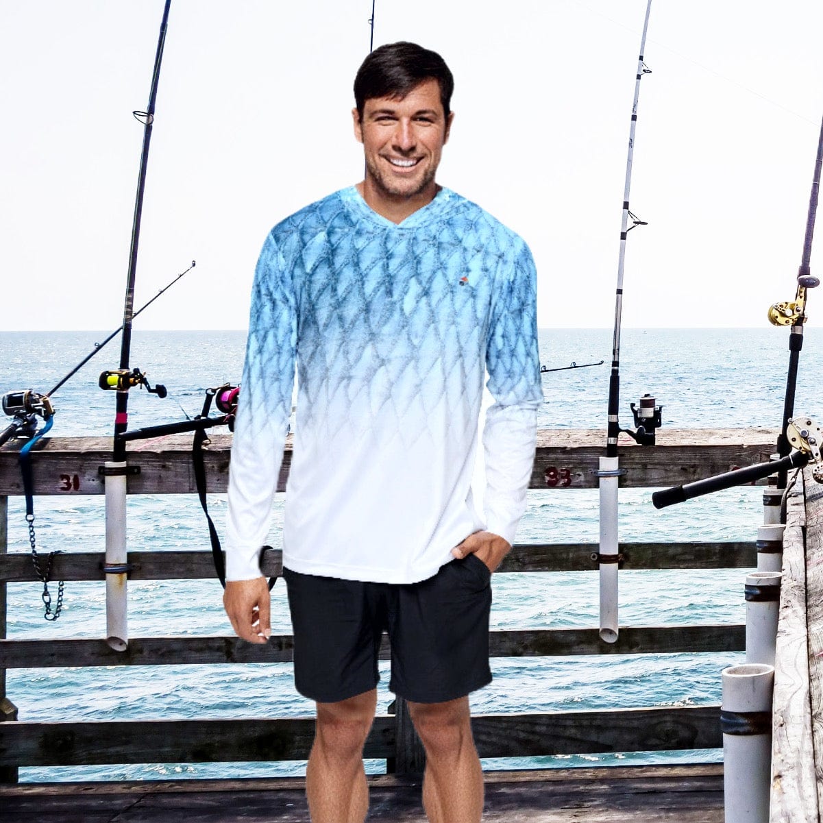 Salt Skins Men's Performance Shirt Tarpon Slayer Men's Long Sleeve Fishing Hoodie