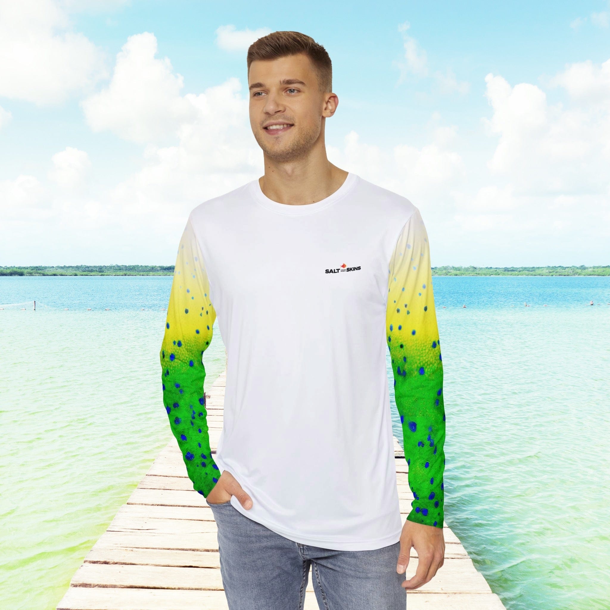 Salt Skins Men's Performance Shirt XS / Green Mahi Long Sleeve Men's Shirt Fishing Performance Green