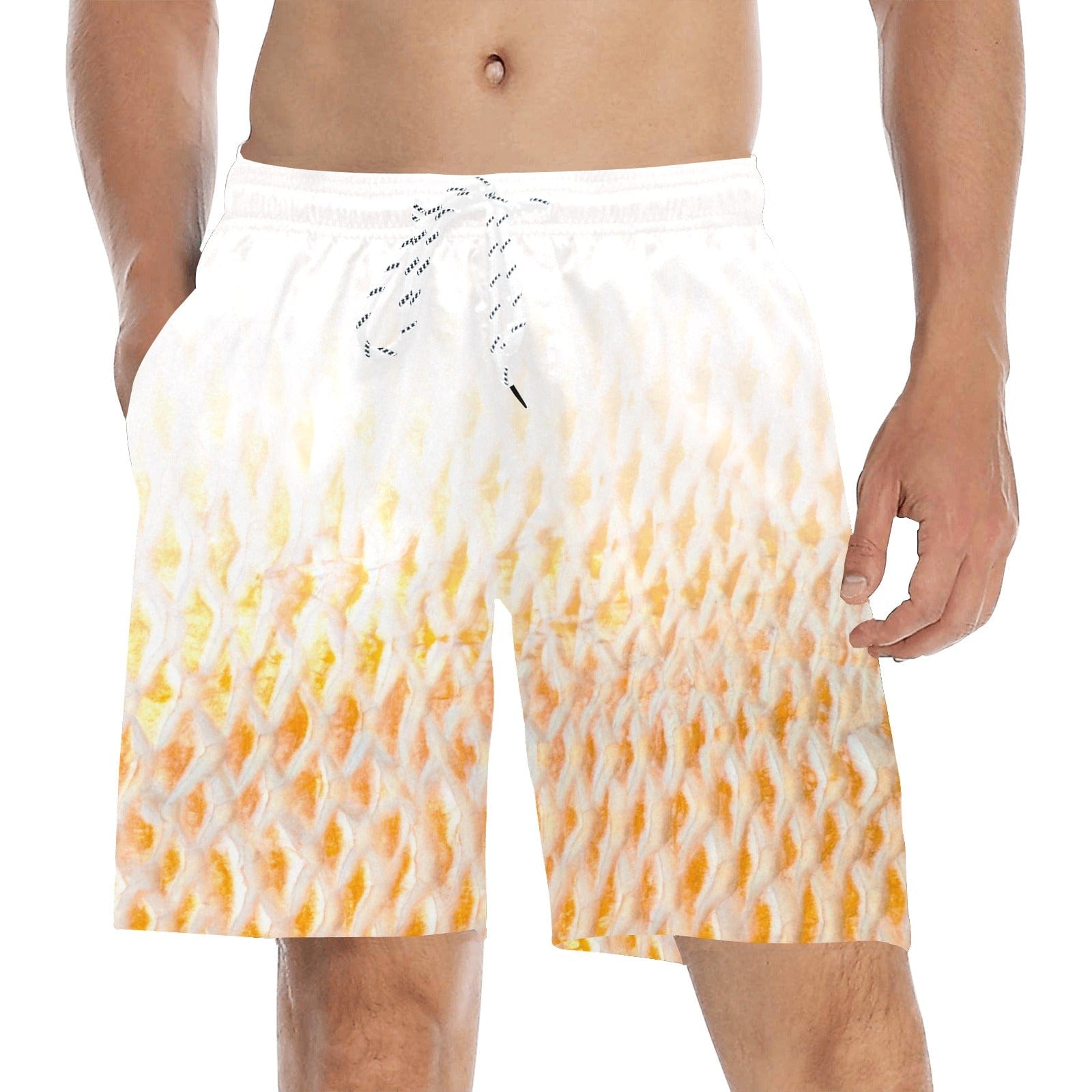 Salt Skins Men's Swim Shorts Orange / XS White Current Men's Mid-Length Swim Shorts