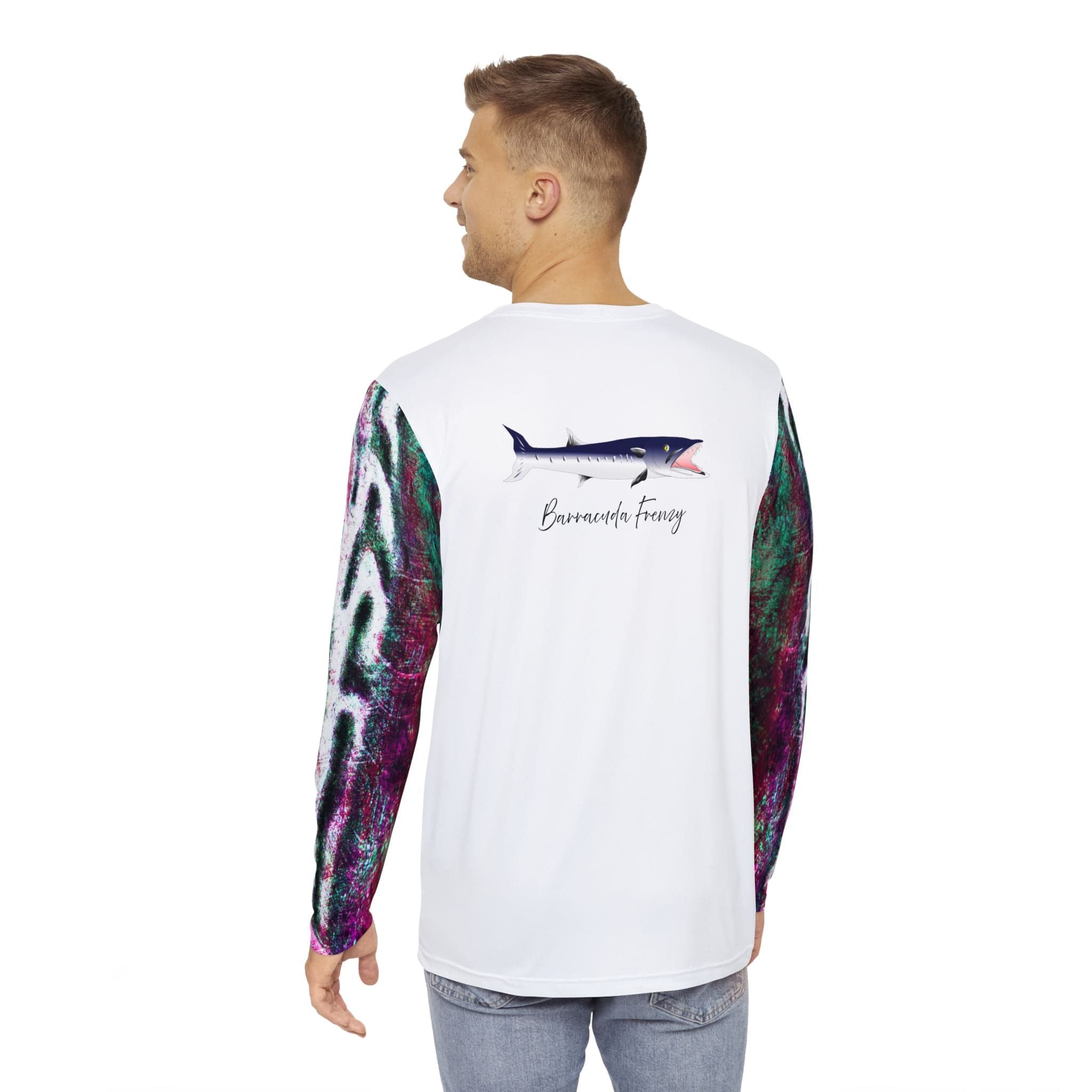 Salt Skins Performance Shirt Barracuda Long Sleeve Men's Shirt Fishing Performance Purple