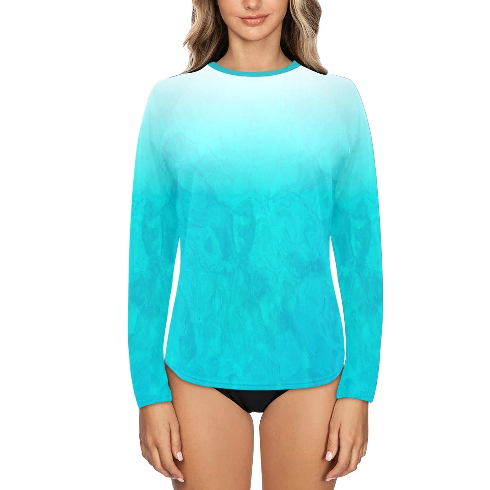 Salt Skins Rash Guard Swim Shirt Aqua Blue / S Aqua Reef Water Women's Long Sleeve Swim Shirt