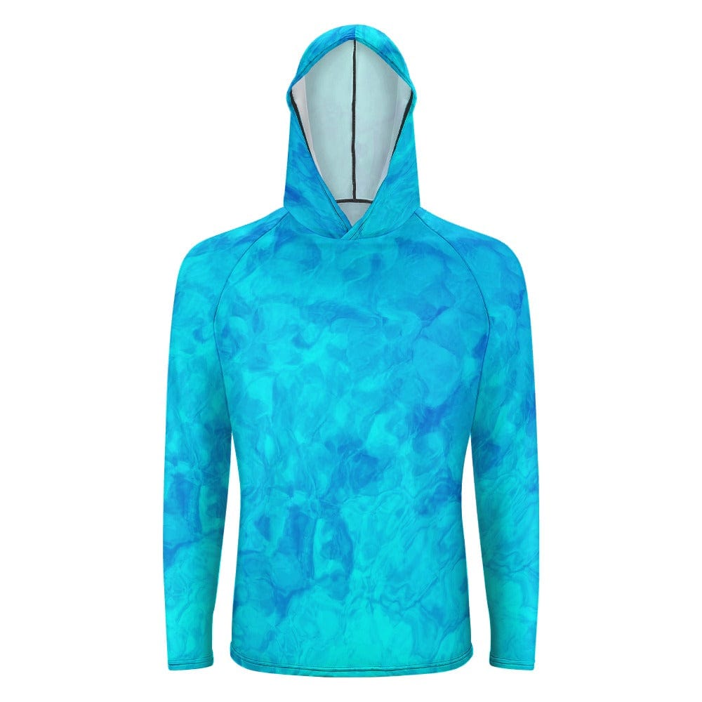 Salt Skins S / Aqua Blue Reef Water Women's Sun Protection Long Sleeve Hoodie