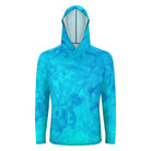 Salt Skins S / Aqua Blue Reef Water Women's Sun Protection Long Sleeve Hoodie