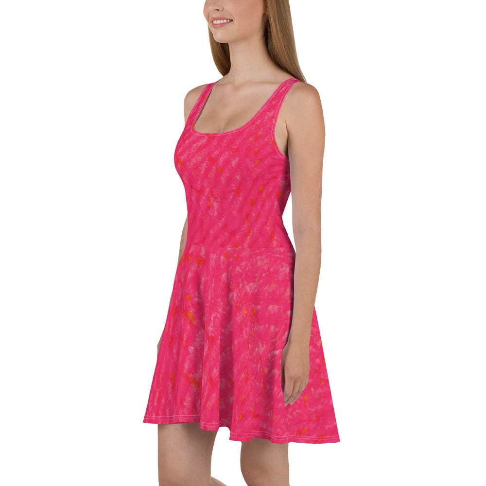 Salt Skins Skirt Dress Vivid Pink Ocean Coral Women's Flared Skirt Dress