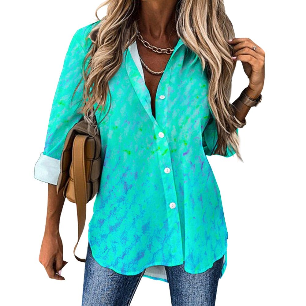 Salt Skins Swimwear Women's Beach Cover Up S / Sea Foam Green Salt Skins Seafoam Reef Cover-Up Shirt for Women