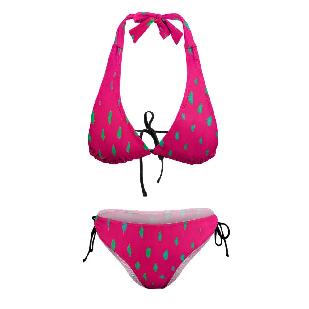 Salt Skins Two Piece Women's Swimsuit Tropical Strawberry Women's Two Piece V-Neck Bikini Swimsuit