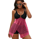 Salt Skins Two Piece Women's Swimsuit Vivid Pink Coral Skirt Swimsuit Suit