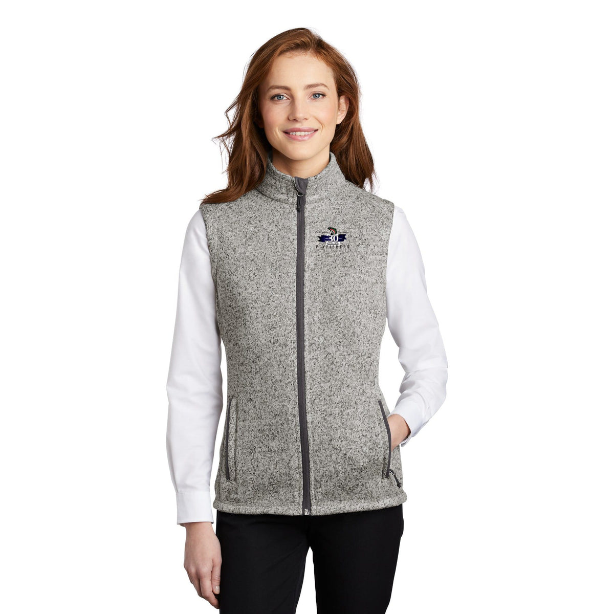 Sweatshirt Grey / XS Colorado Women Flyfishers 30th Anniversary Sweater Grey Fleece Jacket Printify