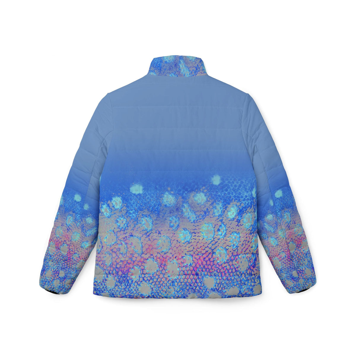 Women's Jacket Colorado Women Flyfishers Blue Bombshell Brown Trout Puffer Jacket Salt Skins Apparel