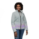 Women's Jacket Colorado Women Flyfishers Brown Trout Puffer Jacket in Grey Salt Skins Apparel