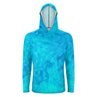 Salt Skins S / Aqua Blue Reef Water Women's Sun Protection Long Sleeve Hoodie