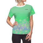 Women's Performance T-Shirt Brown Trout Performance Tee in Brilliant Green Salt Skins Apparel
